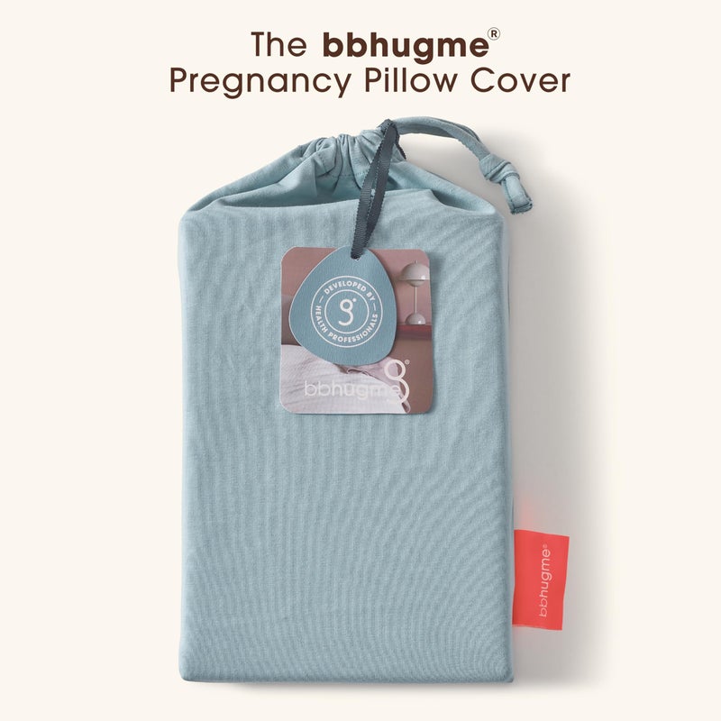 bbhugme Pregnancy Pillow Cover - Cotton Jersey Fabric - Fits bbhugme Pregnancy Pillow for Side Sleeping - Cover Only, Pregnancy Pillow Sold Separately, Eucalyptus - Image 2